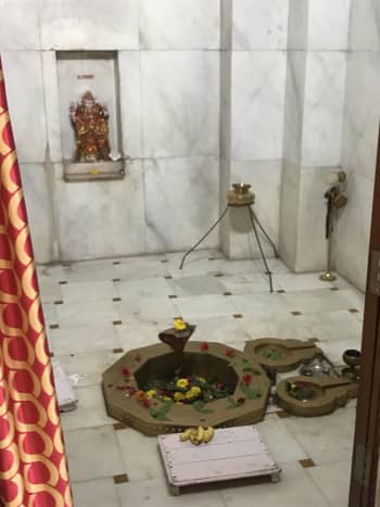 Main Shrine with two other smaller Shivalingas in the JaagaNaath Temple ....
