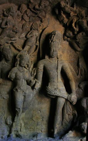 Statue depicting marriage of Shiva and Parvati, Elephanta Caves