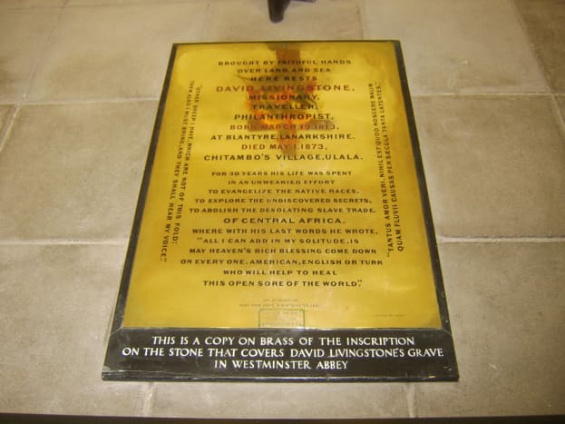 Replica of David Livingstone's grave in Westminster Abbey