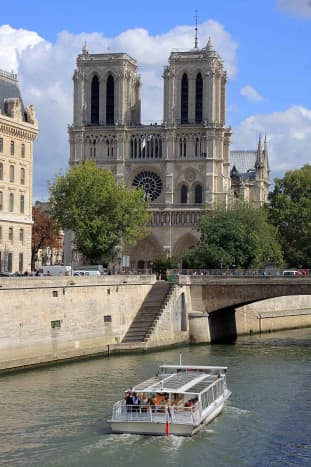 Historic Sites and Architecture Around the World. The 13th Century Cathedral of Notre Dame in Paris, France