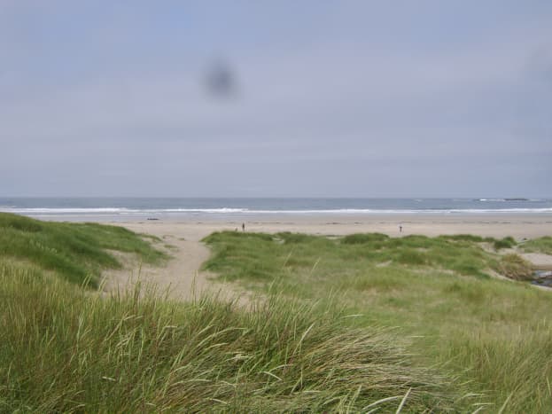 Approaching the expansive sandy beach at Machir Bay