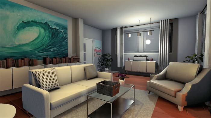 A coastal living room.