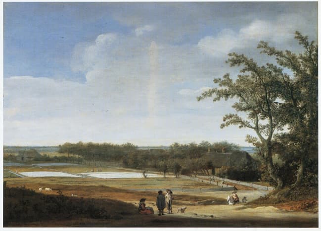 &quot;View of Bleaching Grounds near Haarlem&quot; (1631), oil on panel by Pieter Post, a Dutch Golden Age painter and printmaker.