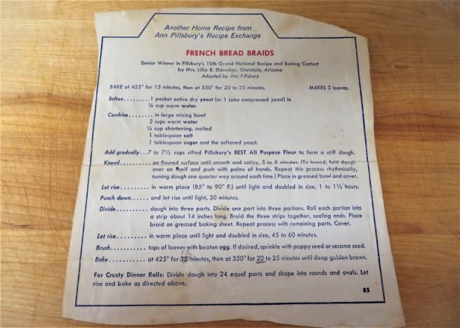 This is the heavy piece of paper upon which this recipe was printed.