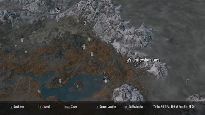 Where it is on the map - east of Riften