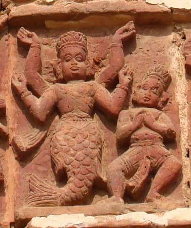 Matsavatar; terracotta. At Radha Vinod temple in Joydev-Kenduli, Birbhum.