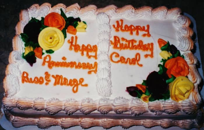 Shared anniversary/birthday cake
