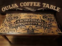 It's a handmade Ouija Board Coffee Table. Have it in your living room while you watch The Walking Dead or even something really scary.