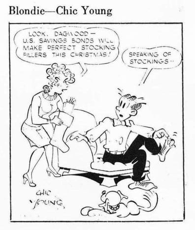 Look, Dagwood - U.S. Savings Bonds Will Make Perfect Stocking Fillers  This Christmas! (AD 1971)