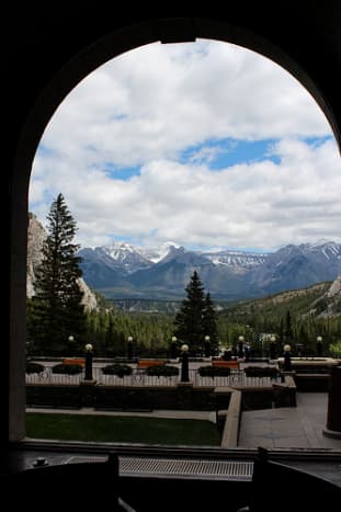 A view from one of the windows of the hotel. Note how the poetic arch frames the breathtaking scenery. 