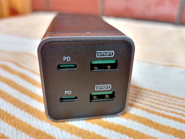 This charger has two USB-A and two USB-C PD output ports
