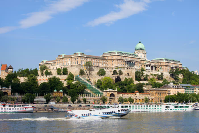 Buda Castle from across the Danube River. 