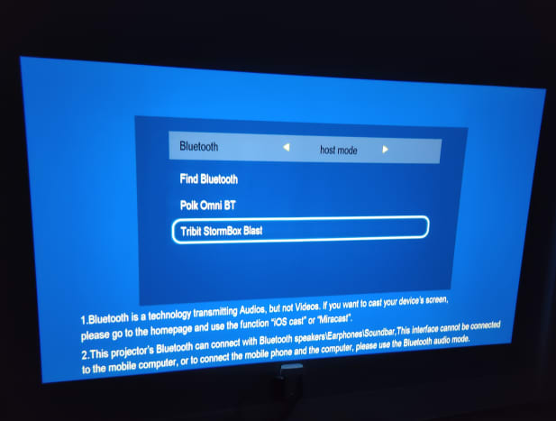Bluetooth connection screen