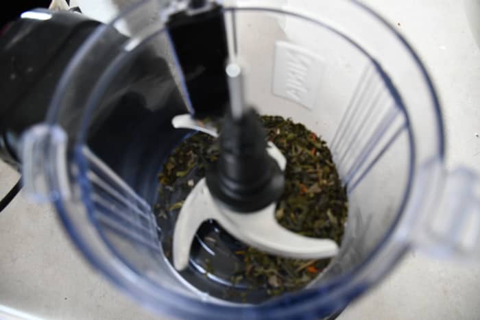 First things first, you need to ground your sencha green tea. I suggest doing this in a food processor.