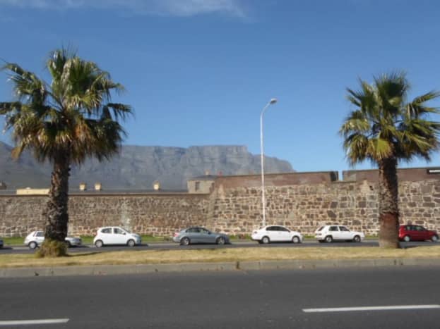 Castle of Good Hope, Cape Town, South Arfica hiding behind a wall of stones -