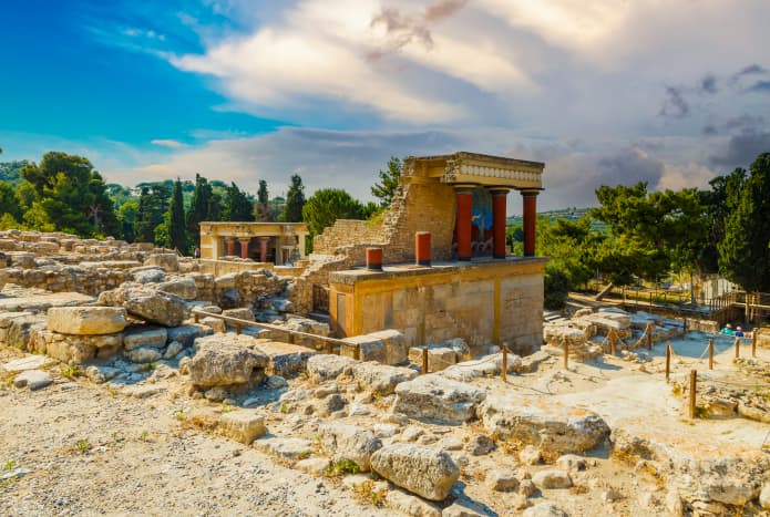 The ruins of Knossos in Crete. The city may have been destroyed by an earthquake.