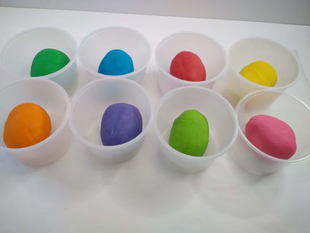 Be sure to store your homemade playdough in airtight containers.