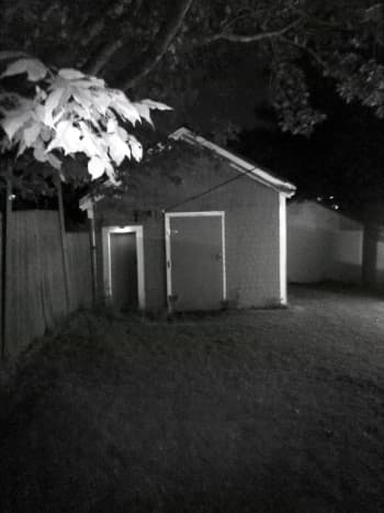 My garage at night using the infrared camera