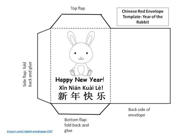 Printable Envelopes And Bookmarks For Year Of The Rabbit Chinese New 