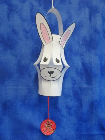 Here is the finished Rabbit Cut Paper Lantern 1.