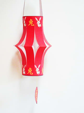 Here is the finished Rabbit Cut Paper Lantern 2.