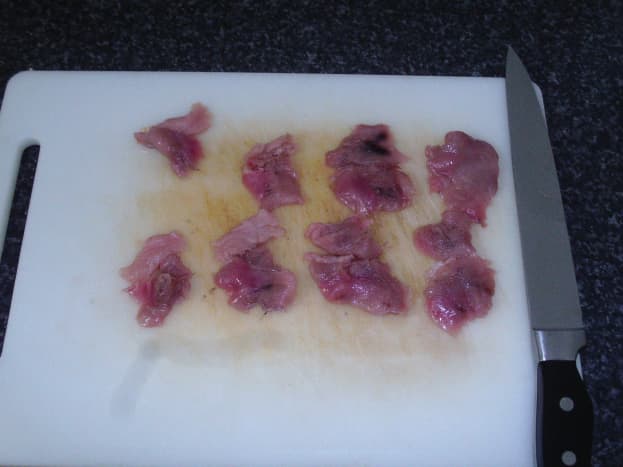 Thinly sliced pheasant breast