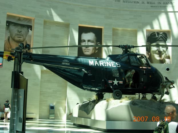 A life size diorama featuring a Sikorsky S-55, 127834, Marine Corps Museum, Quantico, VA, August 18, 2007.