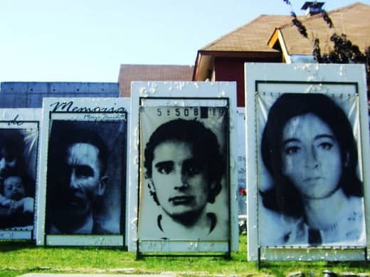 Disappeared people in art at Parque por la Paz at Villa Grimaldi in Santiago de Chile By Razi Sol from Santiago, Chile, (M&eacute;xico) 