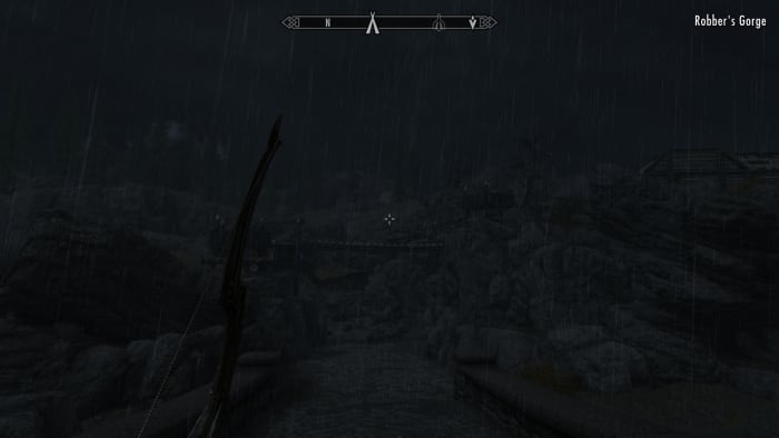 Welcome to Robber's Gorge. Of course, it is raining, and dark when I arrive.