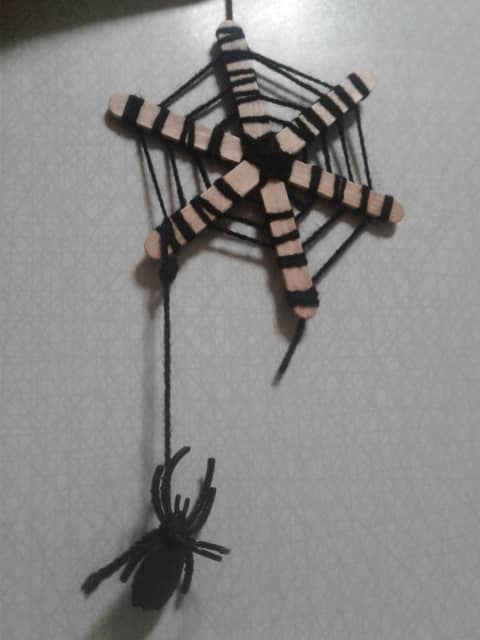 Halloween Crafts Easy Stick Spider Webs Feltmagnet