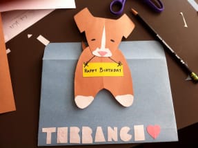Homemade cards can be just as awesome as handmade gifts. Here's a paper dog card I made for my husband's birthday.