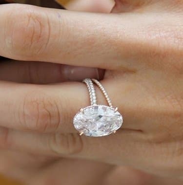 floating oval engagement ring