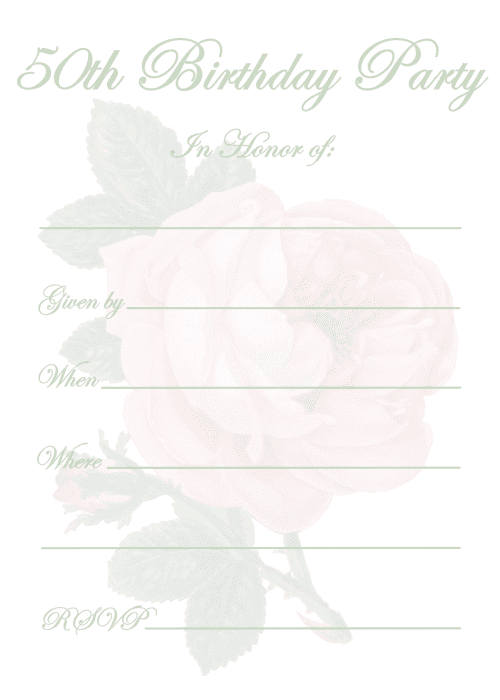 Free Printable 50th Birthday Party Invitation Templates - HubPages