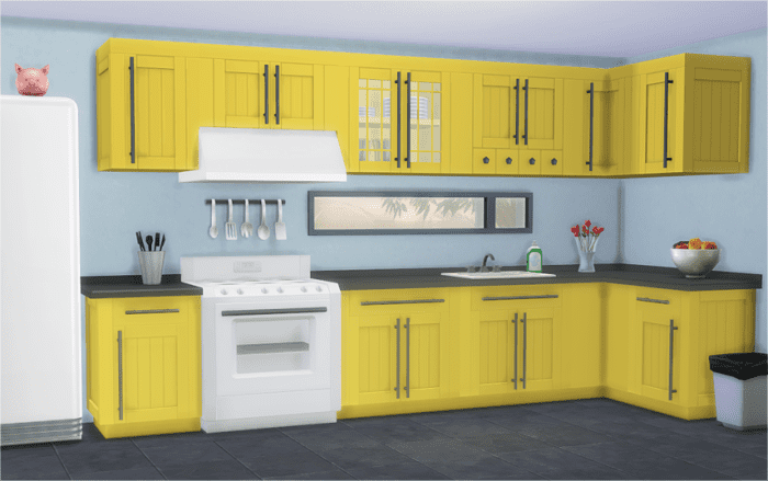 I absolutely love these kitchen counters!  The colours are so bright and cheerful and the design is gorgeous!