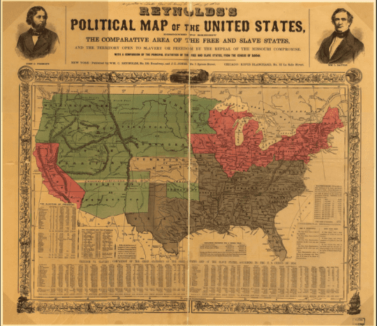 The Missouri Compromise of 1820 established the Mason Dixon Line.  There was no slavery in the states North of the Mason Dixon Line.