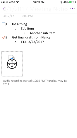 Tap the audio file icon, and then hold your finder against the symbol featuring four arrows.