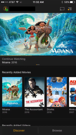 Launch Plex on your iOS or Android device, and navigate to the content you want to fling to Plex on another device.