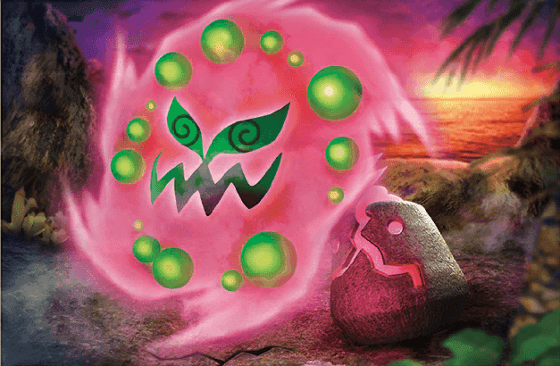 Spiritomb is said to have been trapped in the crevice of a Keystone by a mysterious spell. 