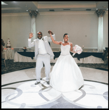 Wanisha and Moe, danced together at their wedding celebration.