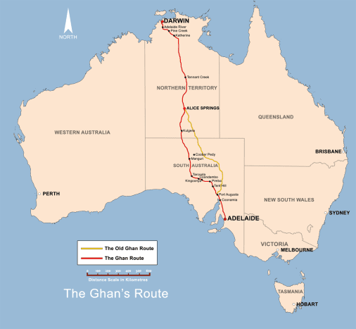 Route of The Ghan