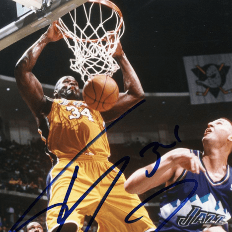 Shaquille O'neal's power dunk.