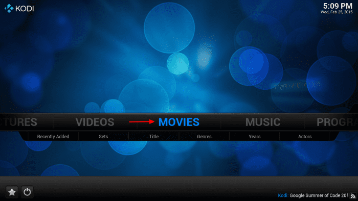 To view your movies select &quot;Movies&quot; from the home screen.