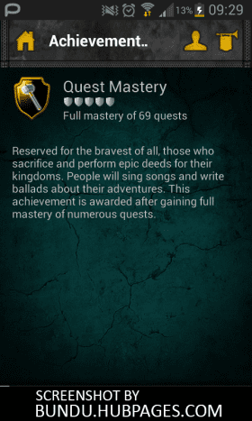 Quest Mastery screenshot with all 69 quests fully completed