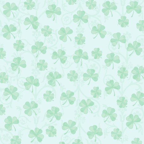 Free scrapbook papers: Green shamrocks on a blue background