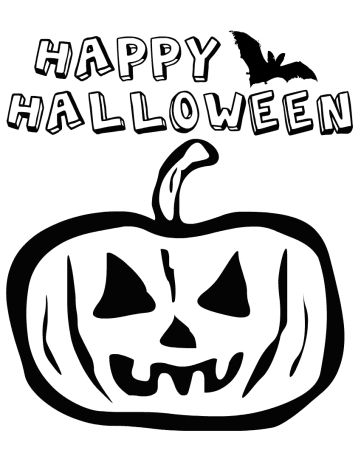 Halloween coloring pages: mean pumpkin 