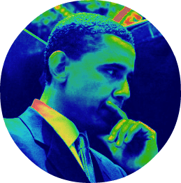 Barack Obama clipart -- thinking 