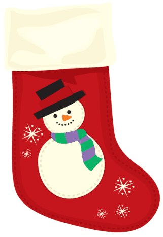 Red snowman Christmas stocking.