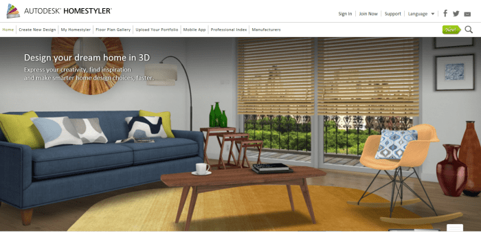 This is the 'home page' design of the Autodesk Homestyler website. This is an amazing room, so dynamic and full of energy! Not only can you design your own rooms, but you can get FANTASTIC ideas from their professional interior designers.
