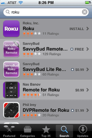 Find the Roku app in the App Store.
