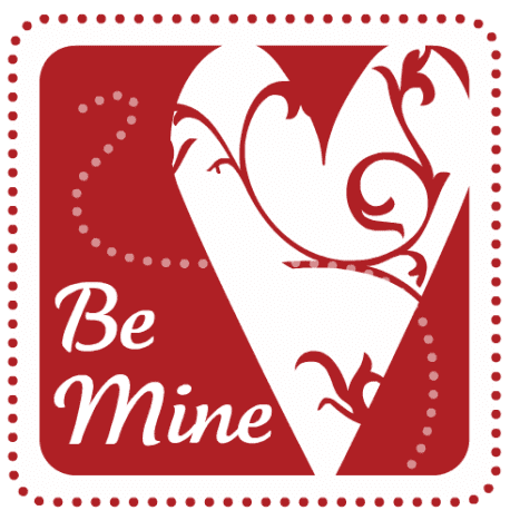 Be Mine stamp free Valentine's Day clip art